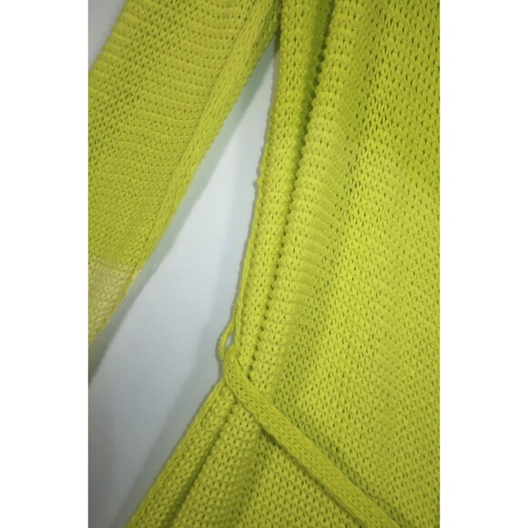 Issey Miyake Knit Cardigan Sweater Belt Women's M Green Yellow Ombre Mesh Duster - Picture 6 of 11